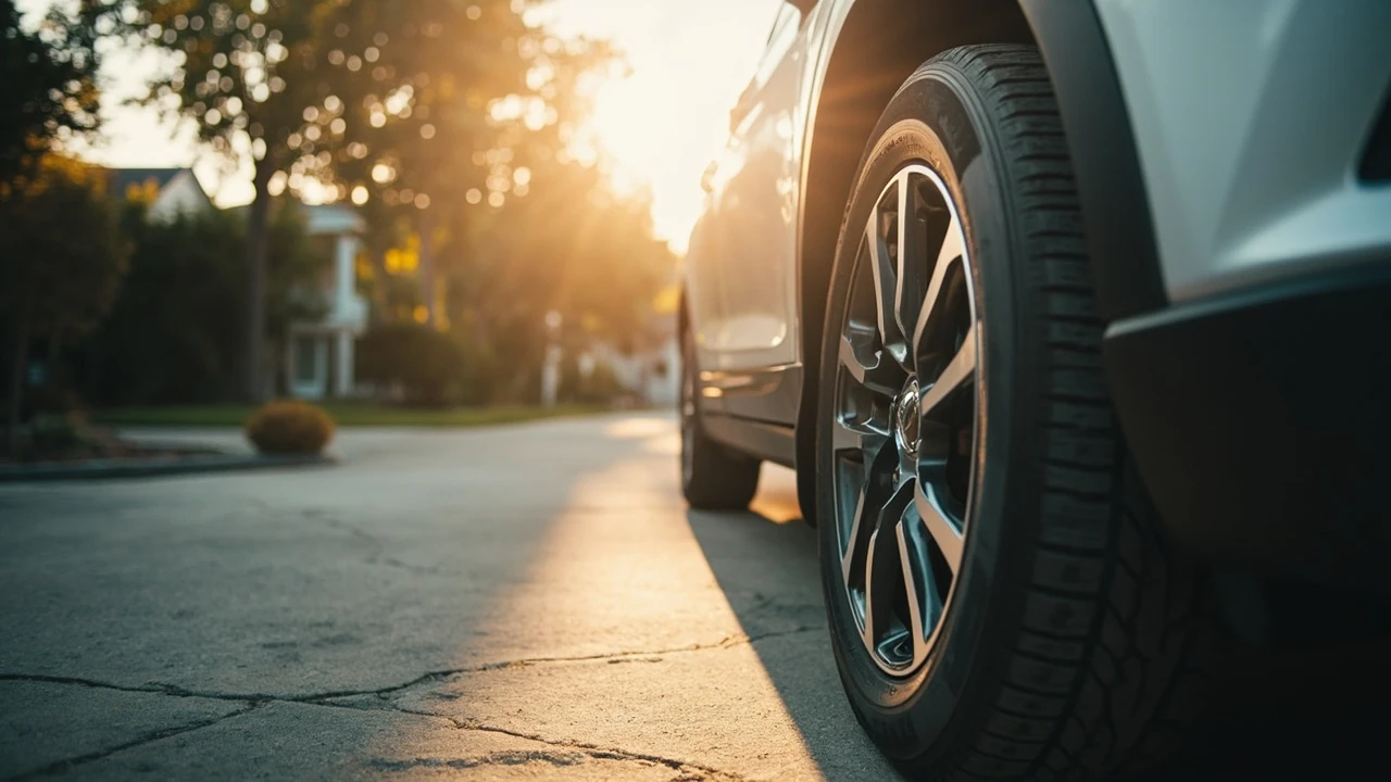 Firestone Destination LE3 tires on a family crossover driveway